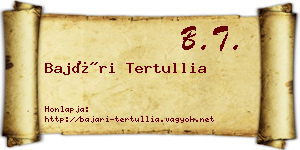 Bajári Tertullia névjegykártya